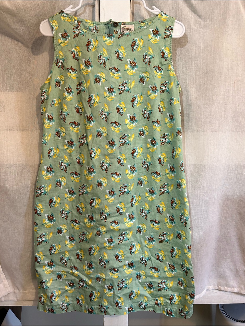Patagonia Mint Green Floral Sleeveless Shift Dress